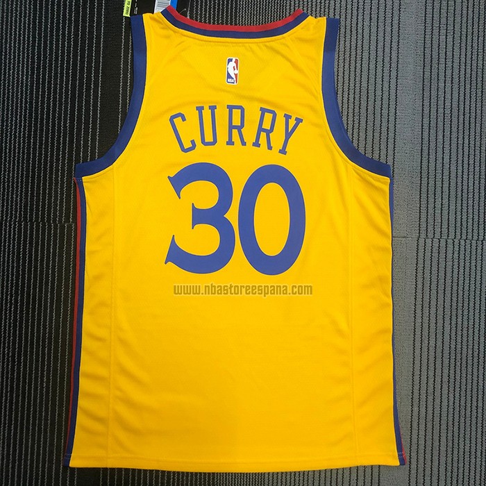 Camiseta Golden State Warriors Stephen Curry NO 30 Ciudad Amarillo
